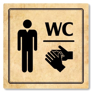 WC muži, 100x100mm, pergamen, Utah